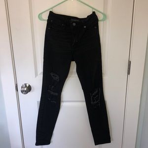 Abercrombie black ripped jeans